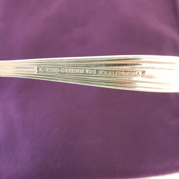 Reed & Barton Jubilee Stainless Flatware Salad Fork Ridges Glossy Discontinued - Picture 3 of 3